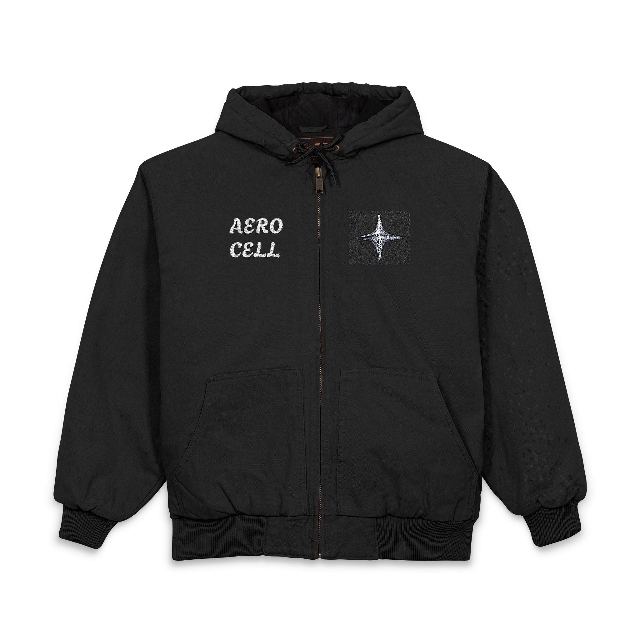 AERO CELL  Men's Duck Cloth Hooded Work Jacket (Embroidery)