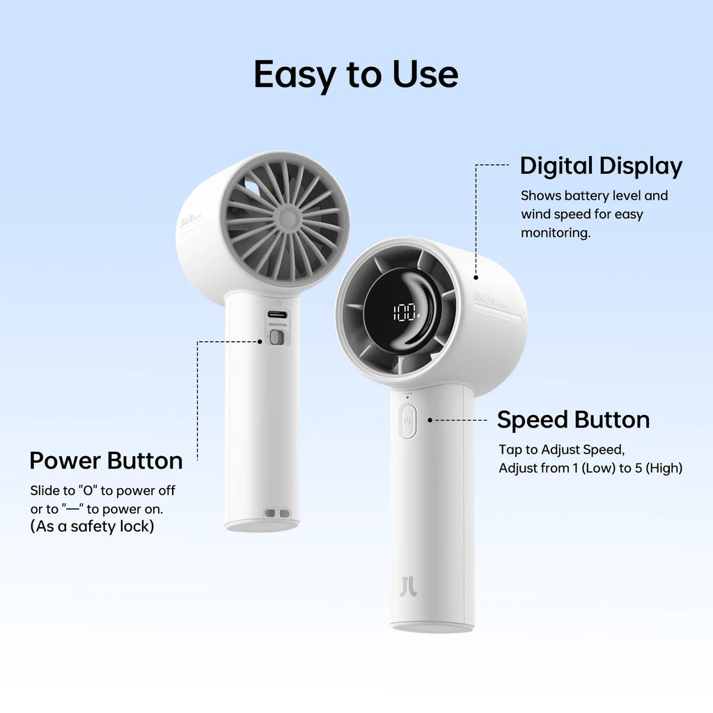 New Arrival Portable Handheld Mini Fan Life10S, 5000Mah Battery Long Lasting Power, 5 Wind Speeds, Summer Essential